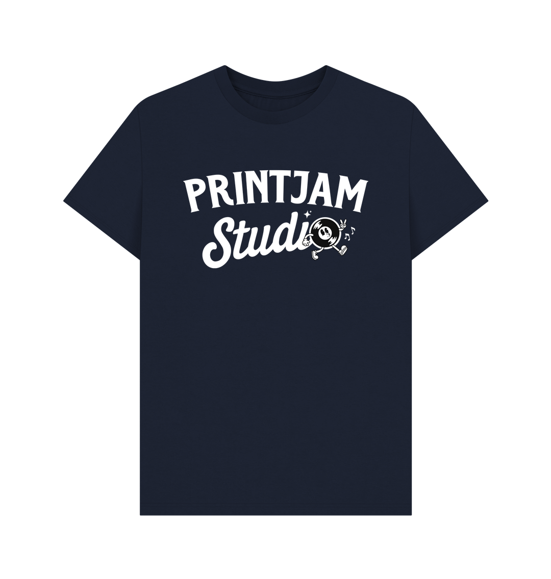 Navy Blue Mens Printjam Studio Logo Tee