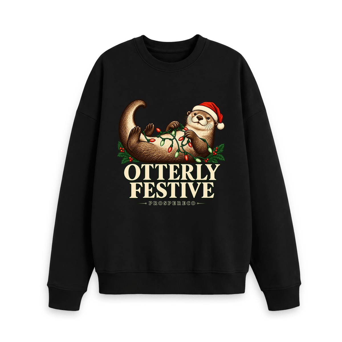 Black Printed Sweater Front
