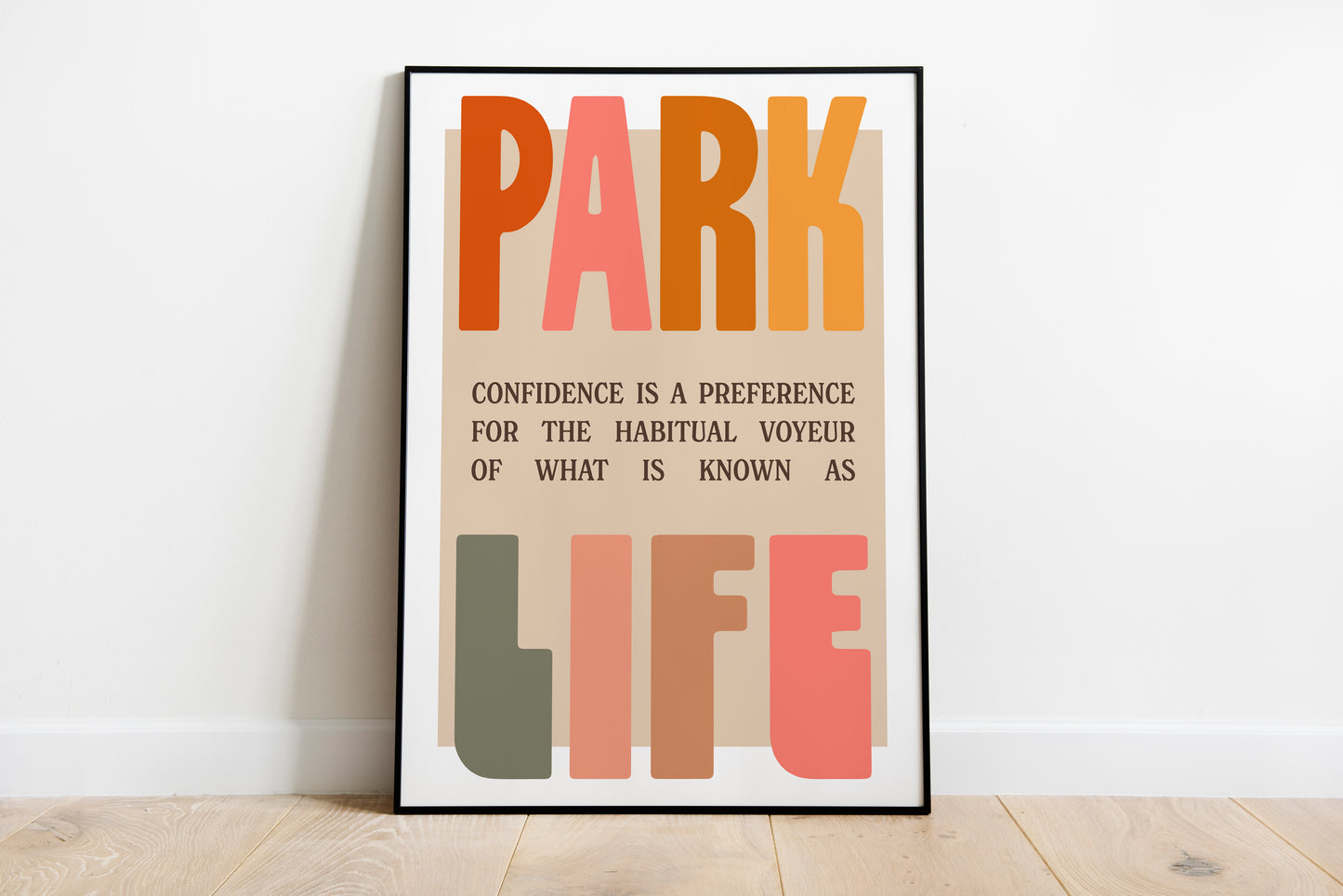 Parklife • Blur Inspired •  Unframed Lyric Print