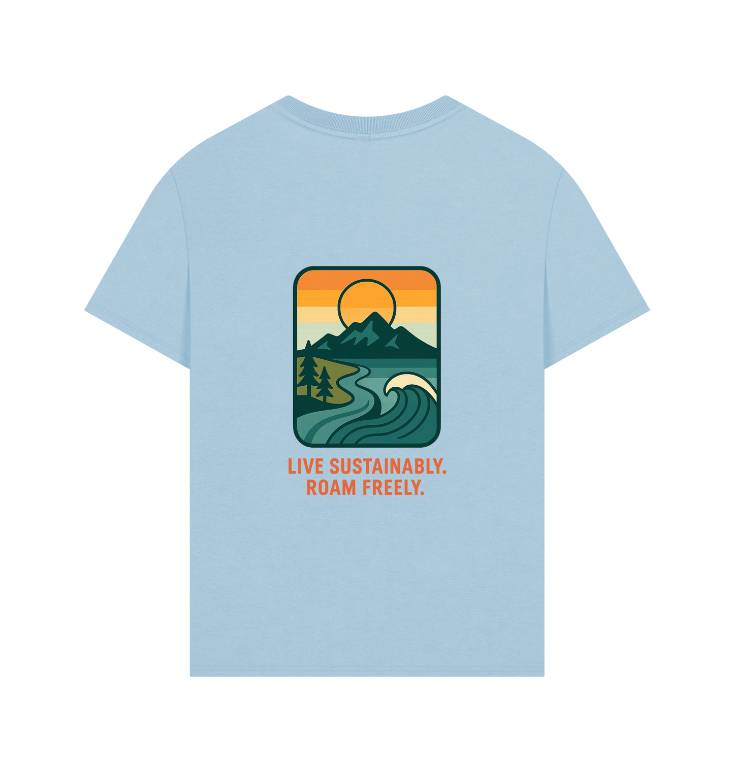 Milky Blue Printed T-shirt Back