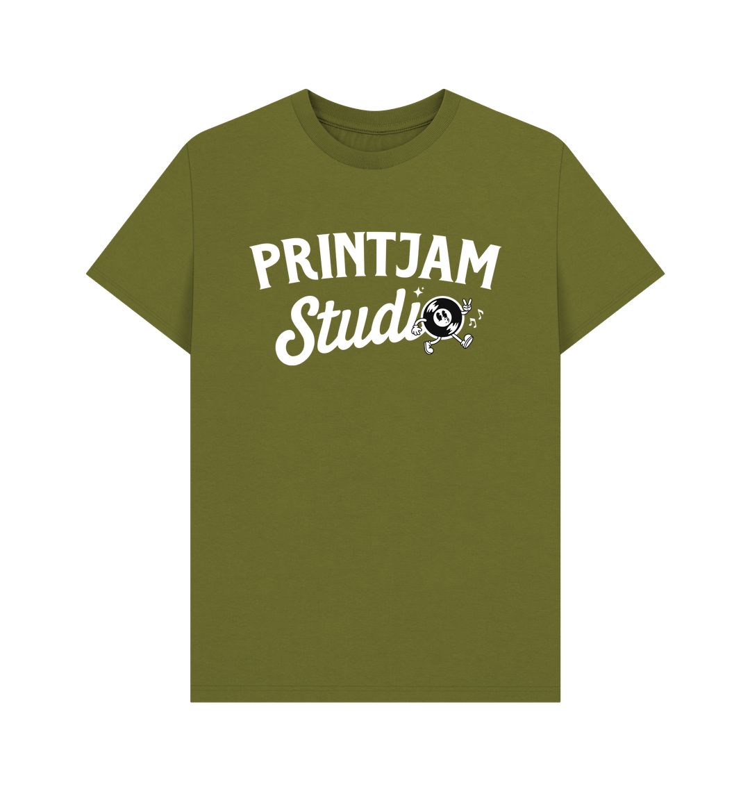 Moss Green Mens Printjam Studio Logo Tee