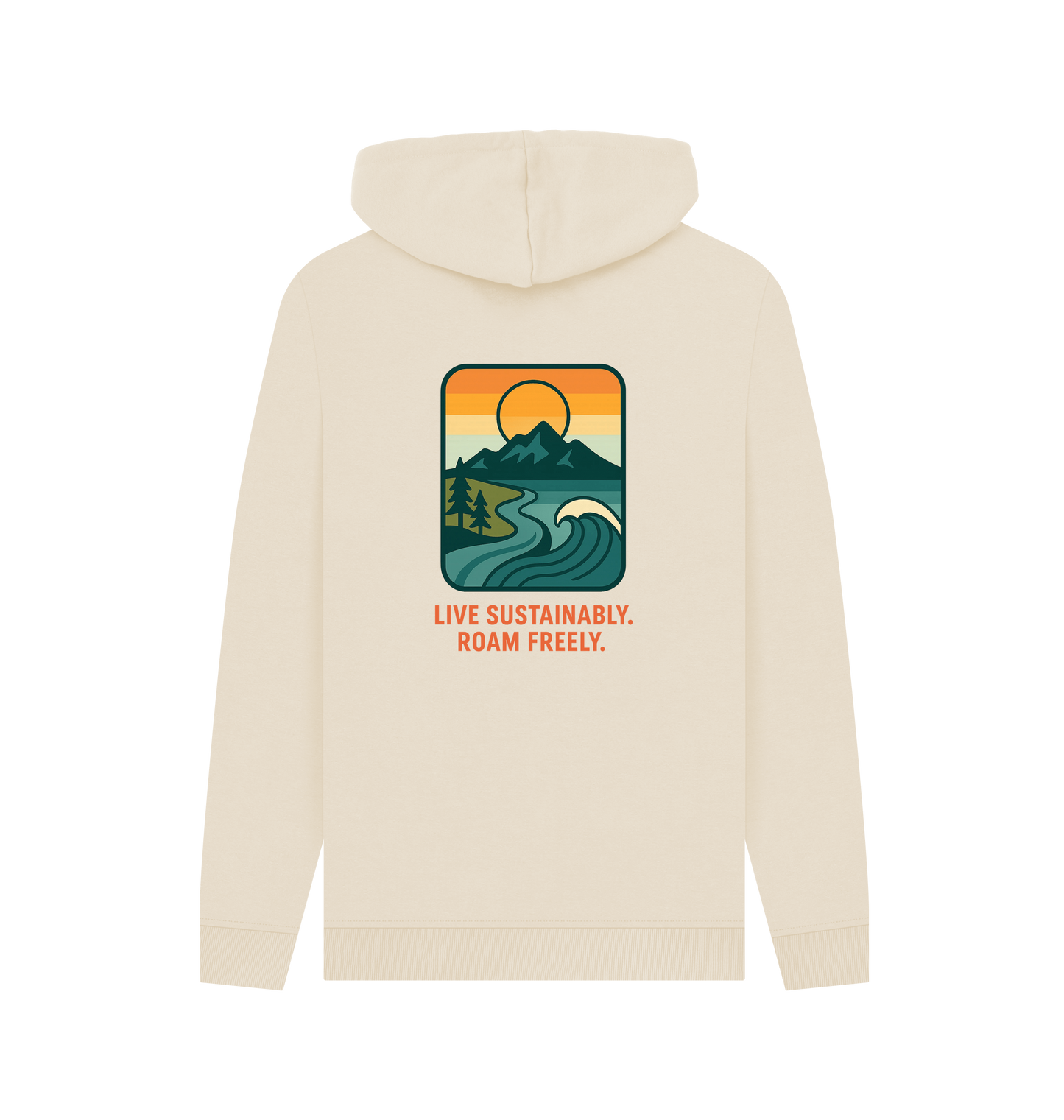 Oat Printed Hoody Back