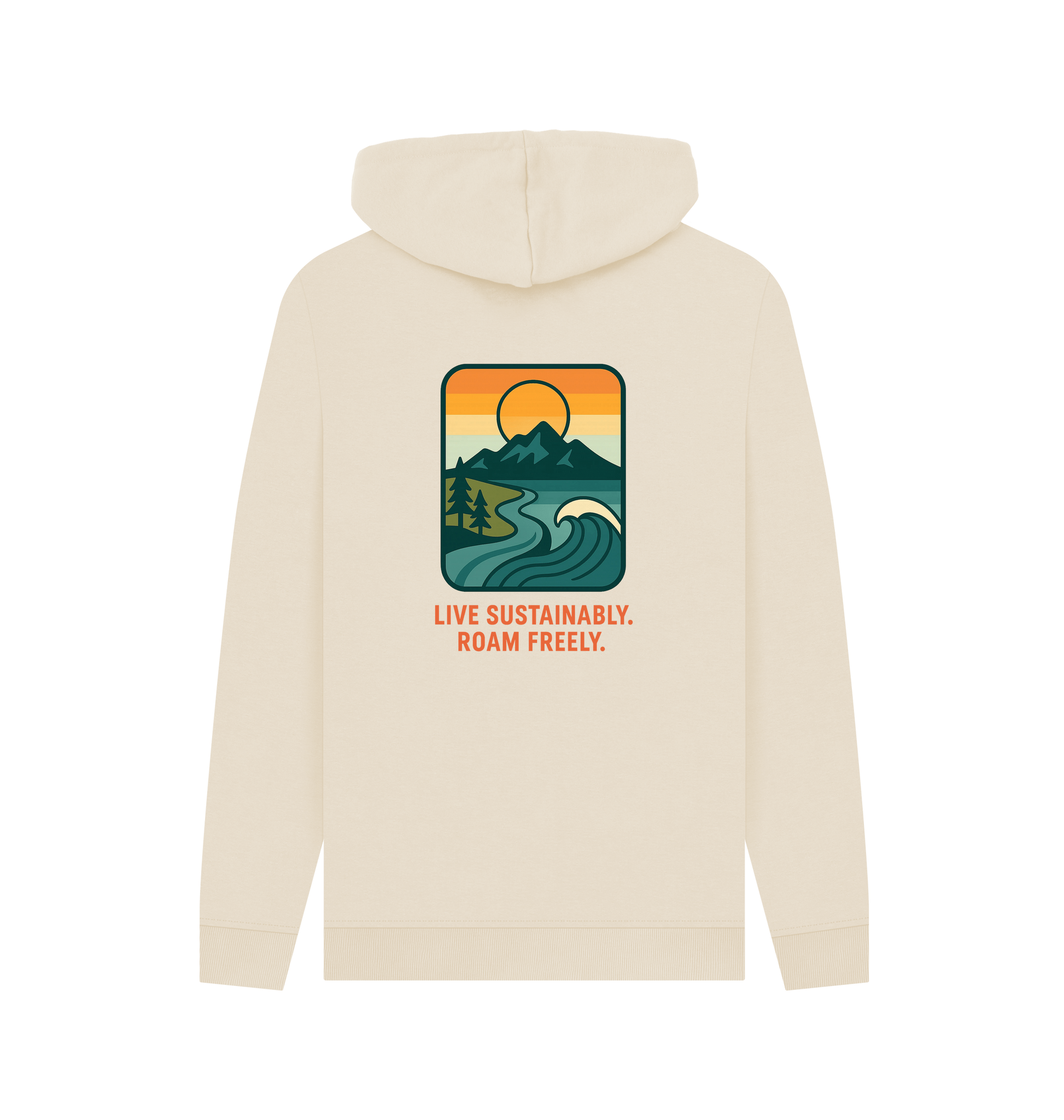 Oat Printed Hoody Back