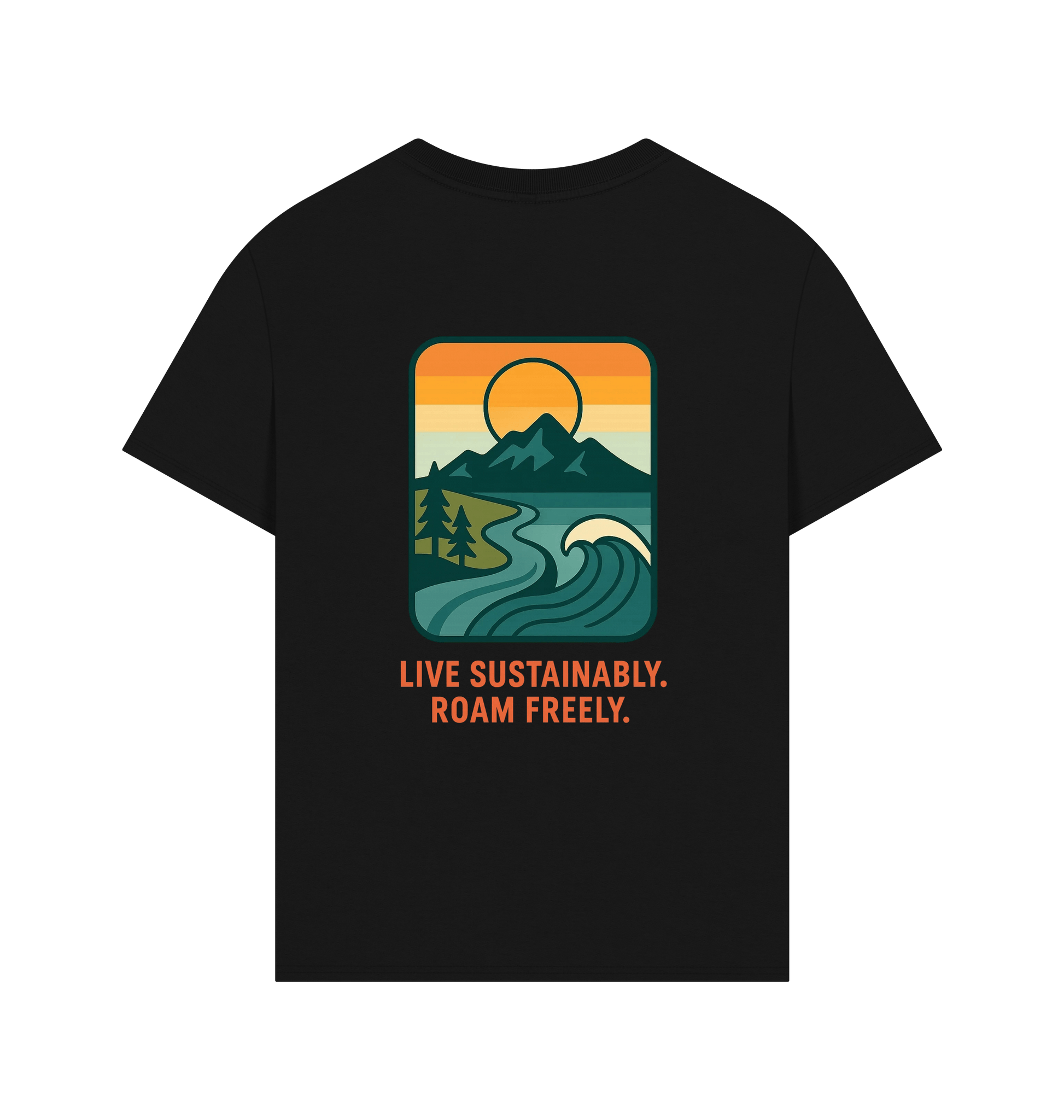 Black Printed T-shirt Back