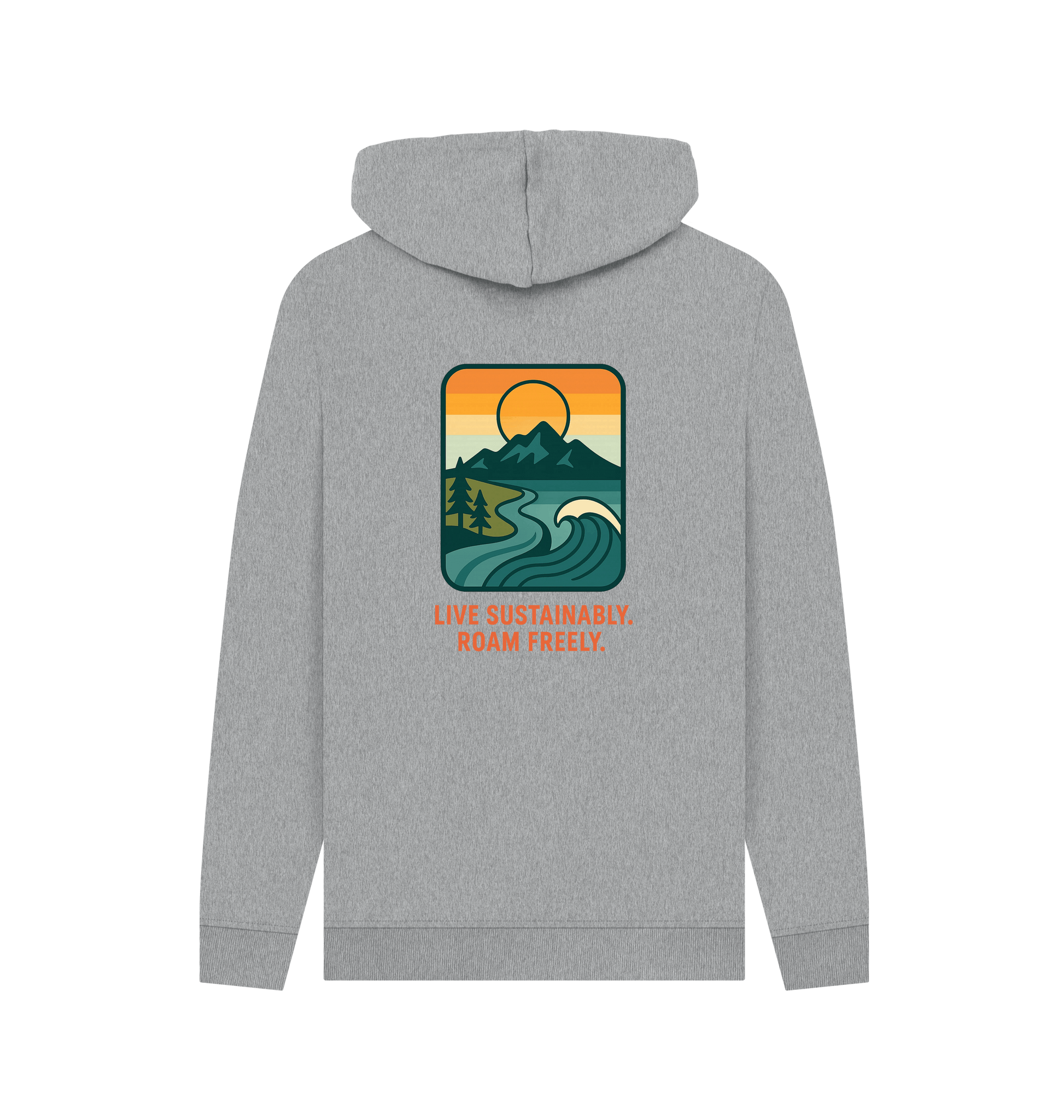 Light Heather Printed Hoody Back