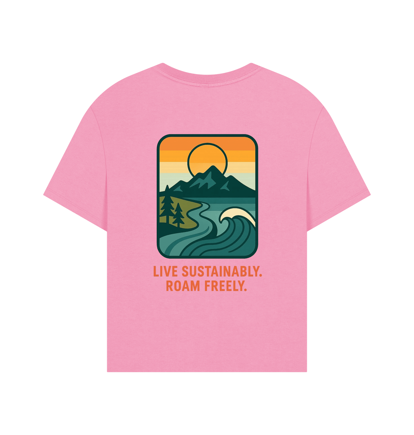 Rose Pink Printed T-shirt Back