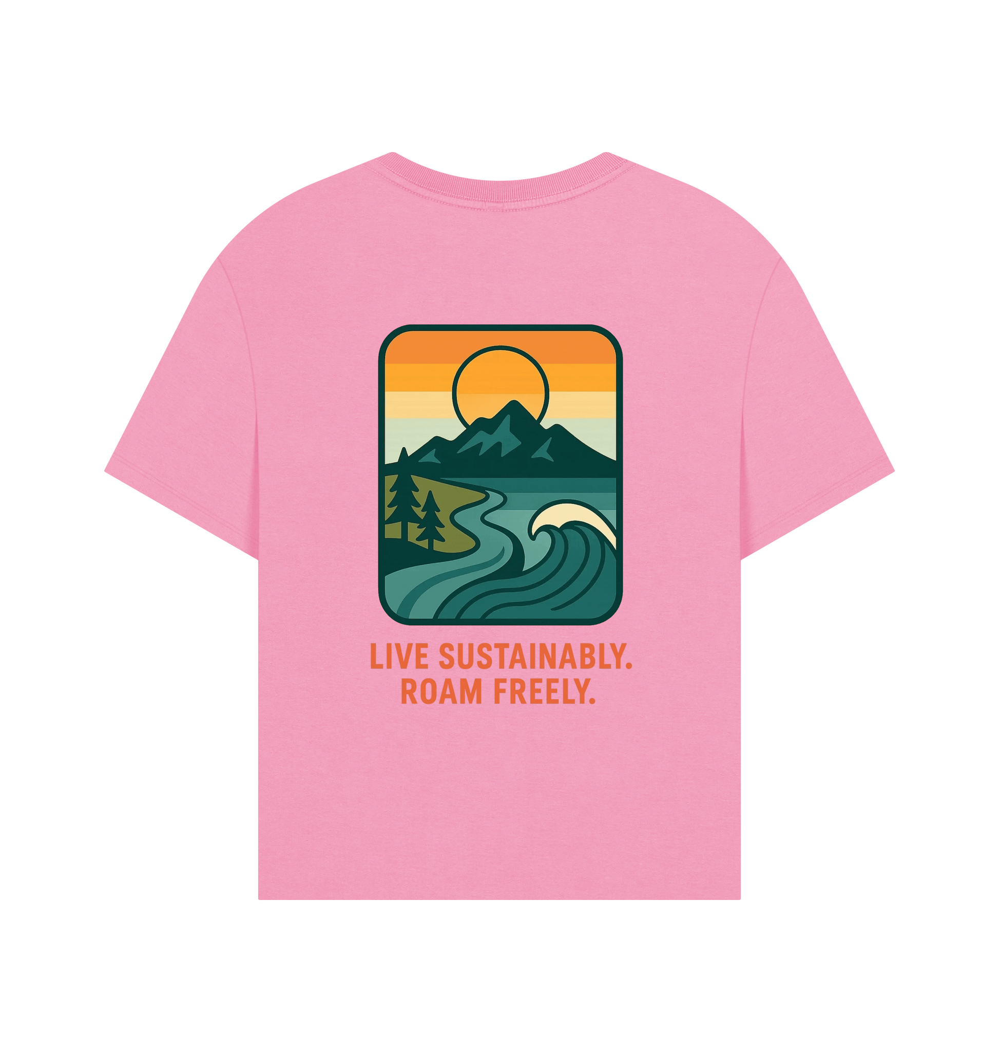 Rose Pink Printed T-shirt Back