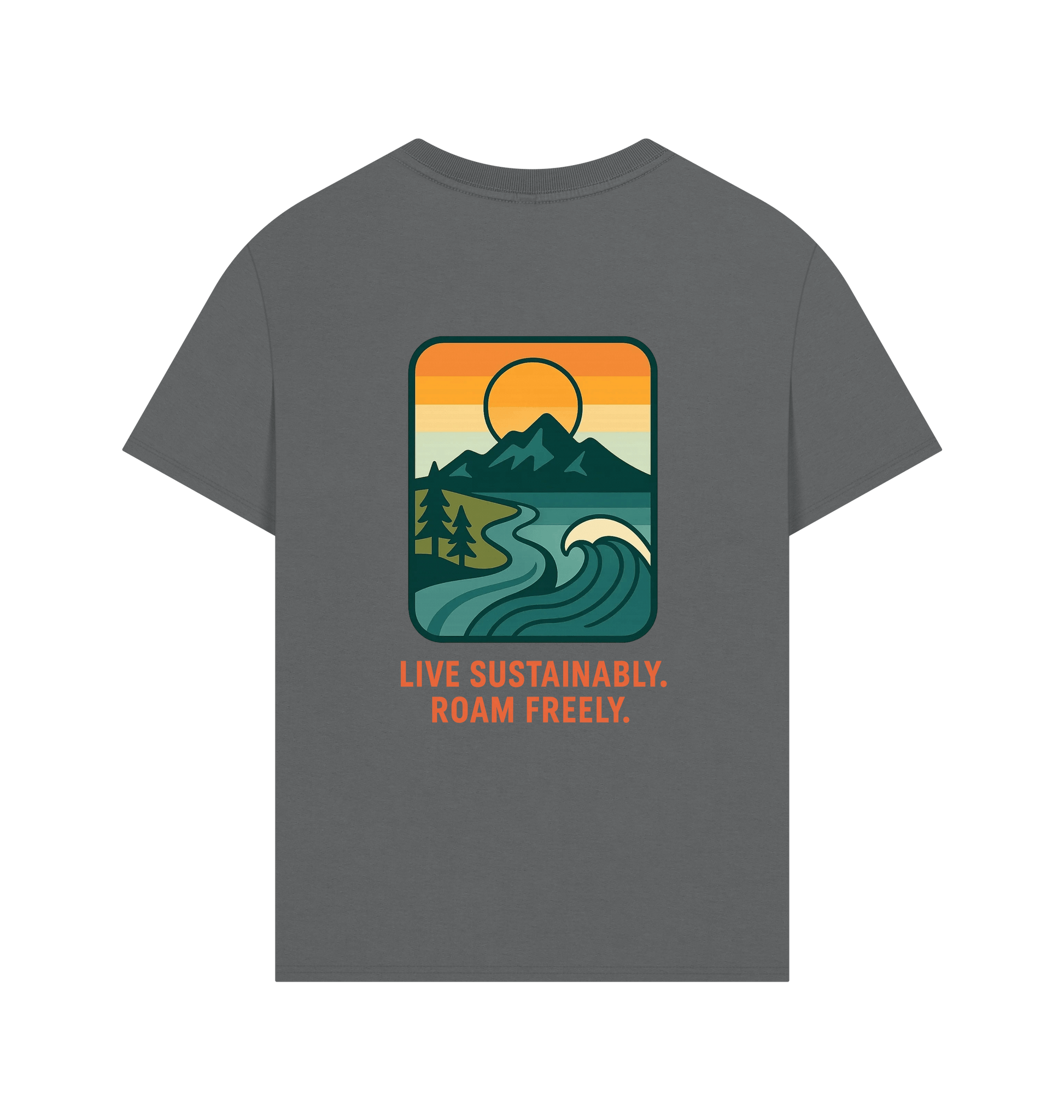 Slate Grey Printed T-shirt Back