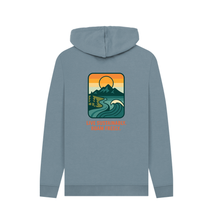 Stone Blue Printed Hoody Back