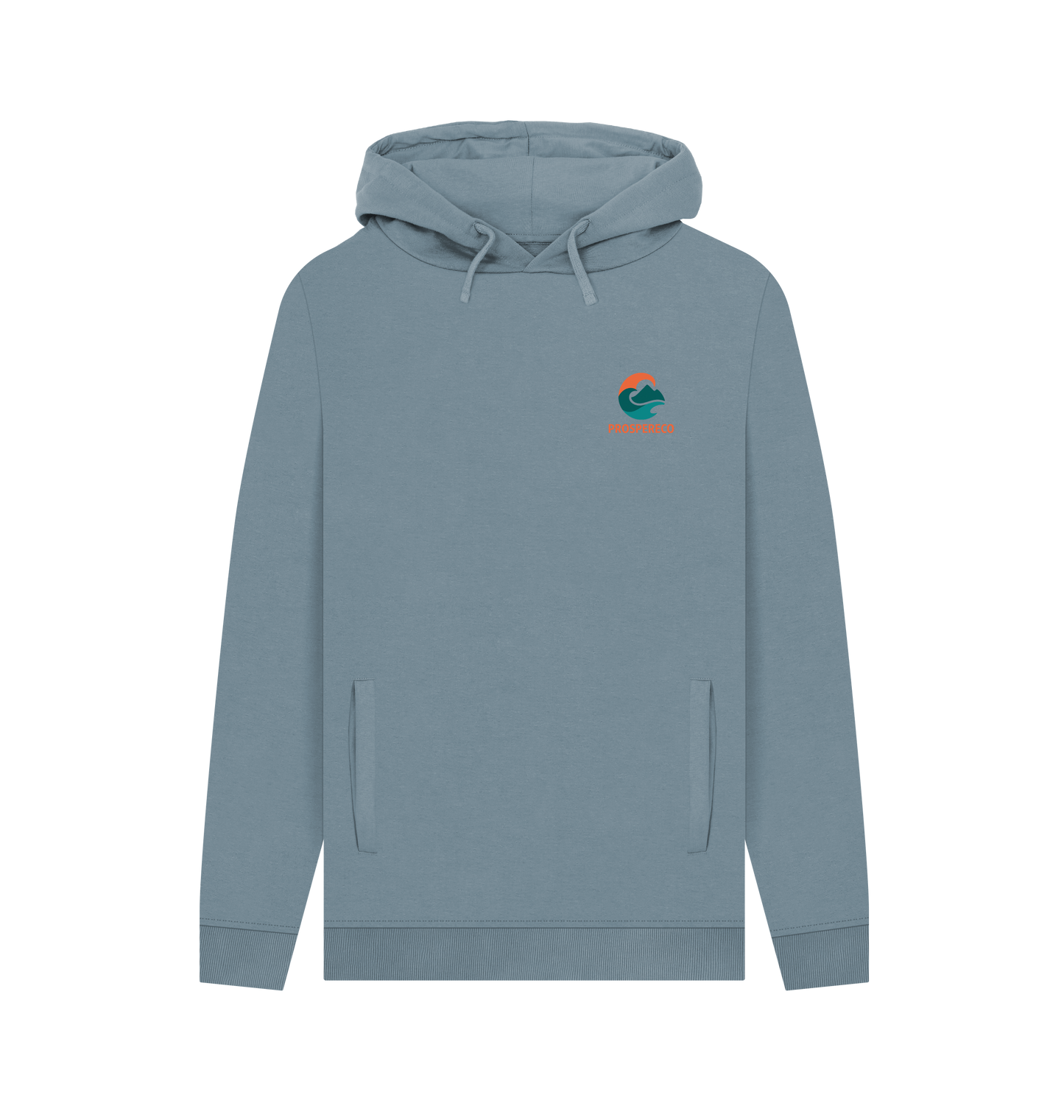 Stone Blue Printed Hoody Front