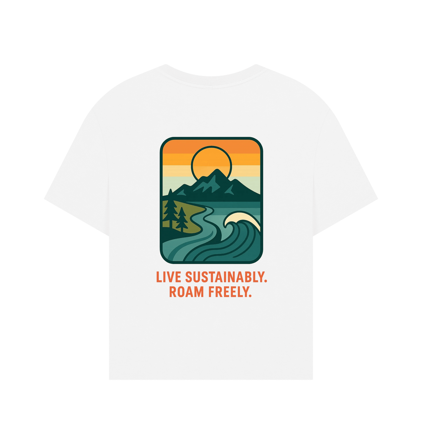 White Printed T-shirt Back