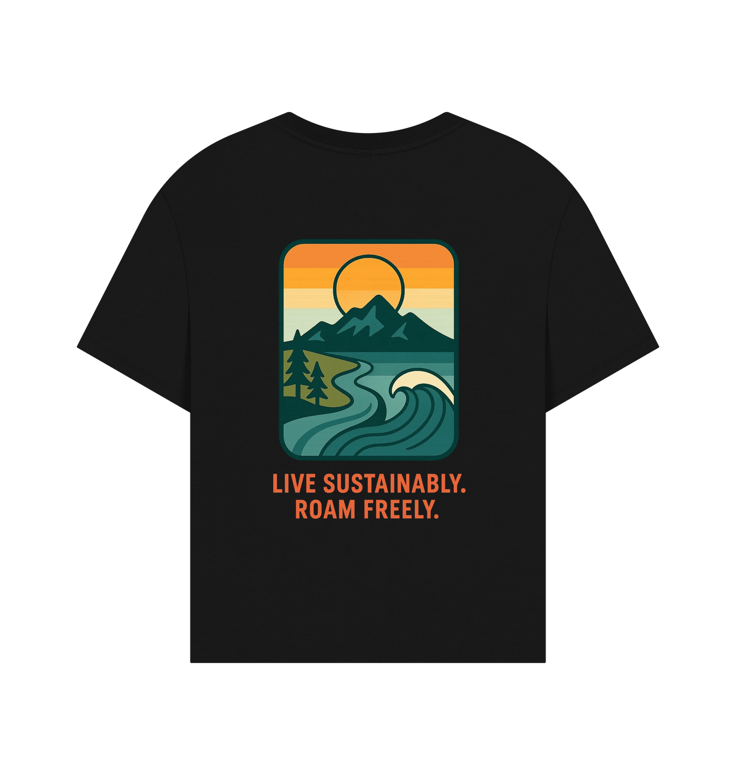 Black Printed T-shirt Back