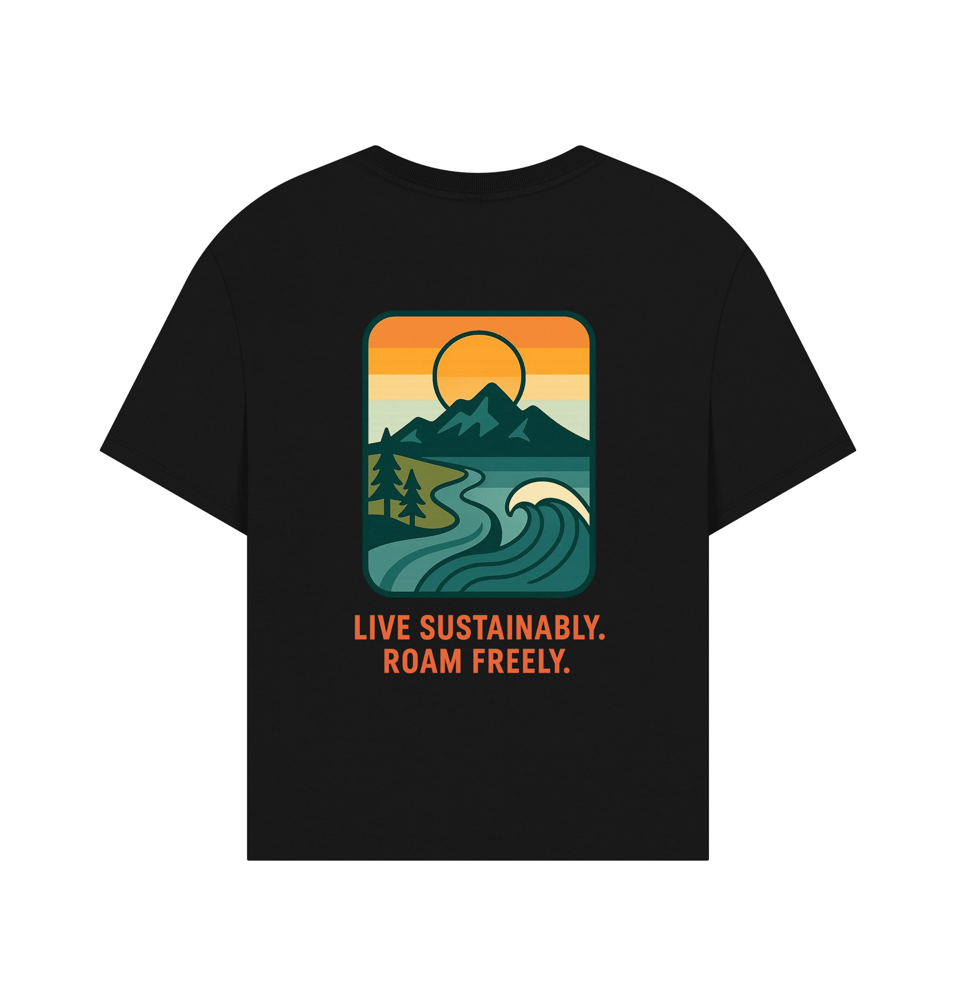 Black Printed T-shirt Back