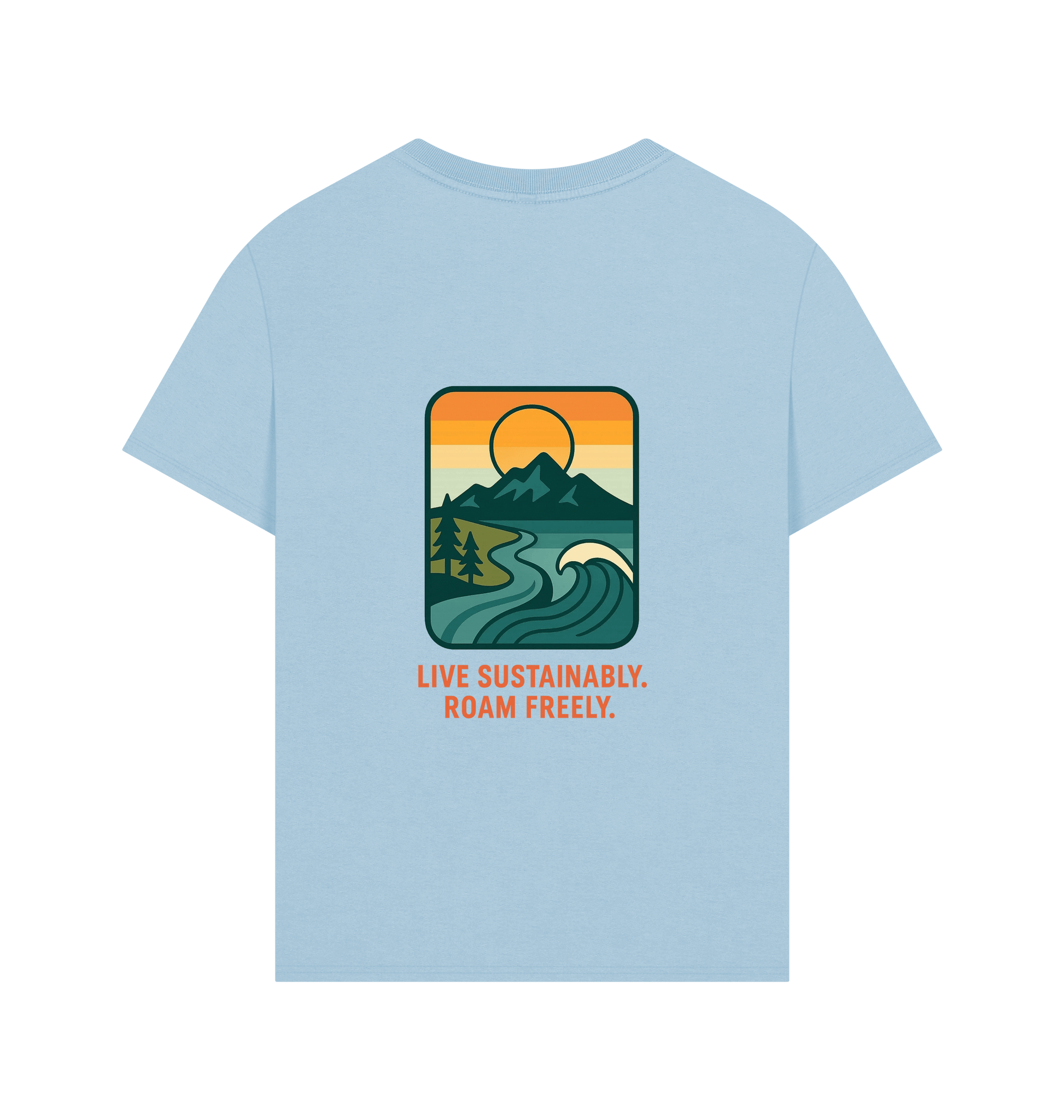 Milky Blue Printed T-shirt Back