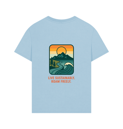 Milky Blue Printed T-shirt Back