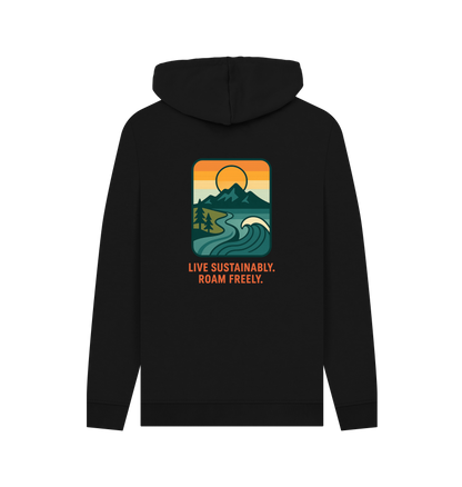 Black Printed Hoody Back