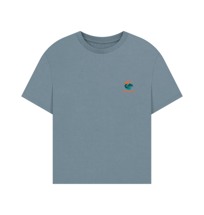 Stone Blue Printed T-shirt Front